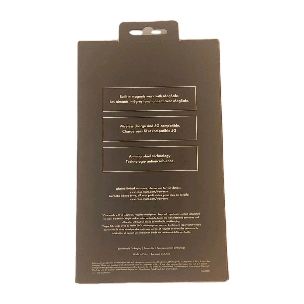 kate spade New York Case for iPhone 15/14 Plus w MagSafe Clear Floral Gold Black
